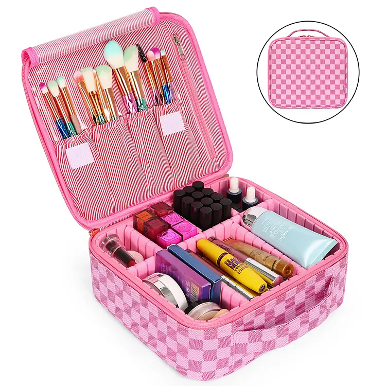 pink-checkered-adjustable-makeup-organizer (2)